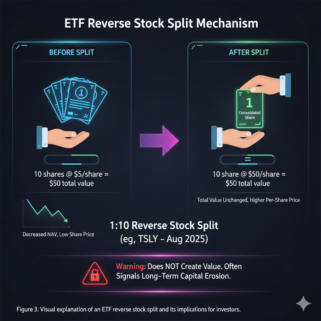 주식 병합 전후의 주가와 수량 변화를 시각적으로 나타내어, 병합이 자산 증식이 아닌 가격 관리 수단임을 설명함